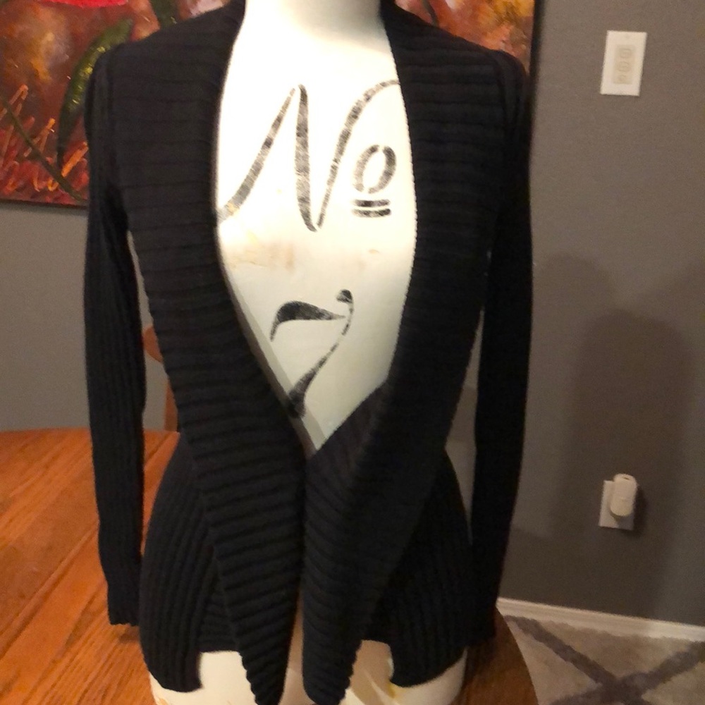 Black cardigan sweater